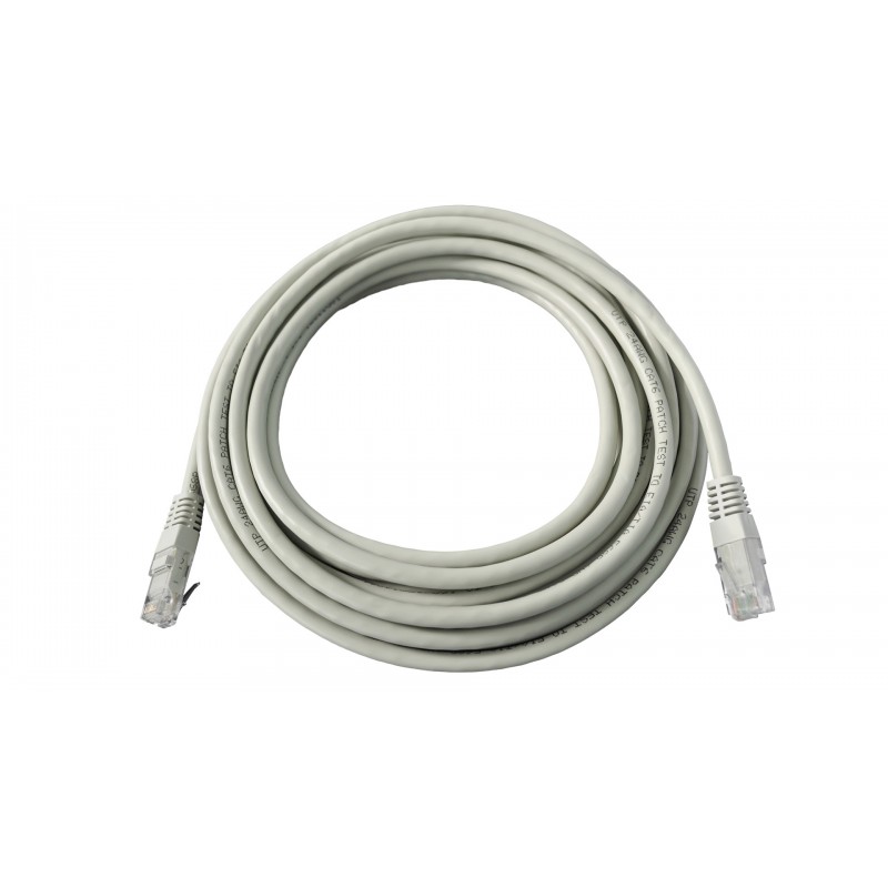 Патч-корд народный U/UTP Cat 5e 4PR 24AWG PVC, литой 5 м, серый
