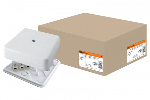 Коробка распаячная КР 100х100х29 ОП с клем. колодкой белая IP40 TDM Коробка распаячная КР 100х100х29 ОП с клем. колодкой белая IP40 TDM